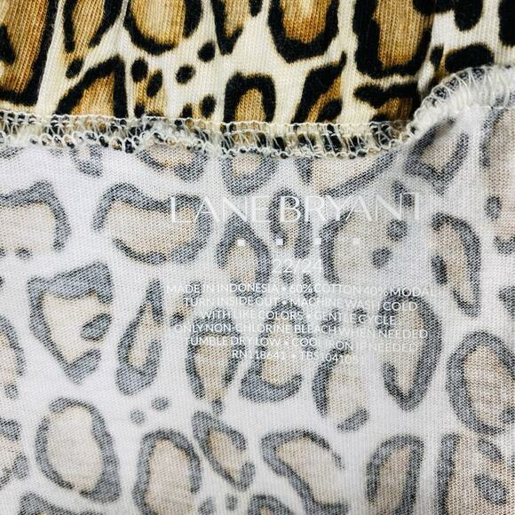 Lane Bryant Plus Size 22 24 Leopard Animal Print Ruffle Tiered Cami Top - Picture 4 of 4